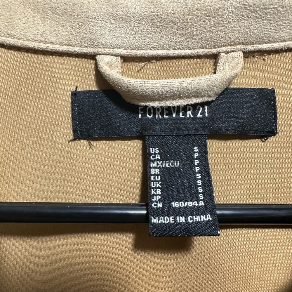 Vintage Forever 21 Tan Fringe Utility Jacket new without tags - Picture 7 of 9